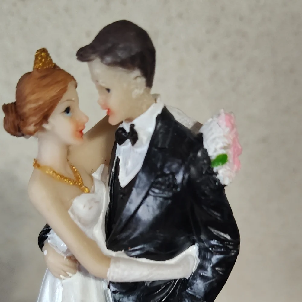 Charming Bride and Groom Cake Topper